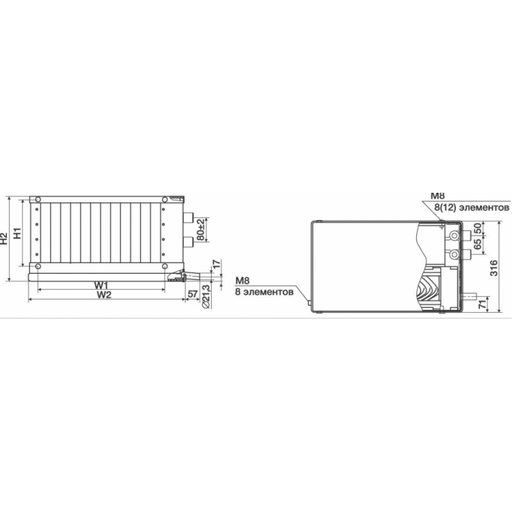 Фреоновый охладитель Shuft WHR-R 500х300/3 Фреоновый охладитель Shuft WHR-R 500х300/3